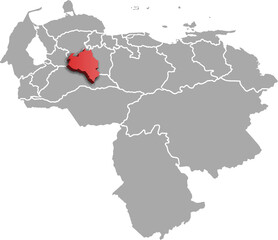 PORTUGUESA DEPARTMENT MAP PROVINCE OF VENEZUELA 3D ISOMETRIC MAP