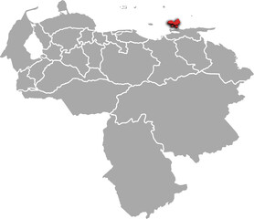 NUEVA ESPARTA DEPARTMENT MAP PROVINCE OF VENEZUELA 3D ISOMETRIC MAP