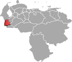 TACHIRA DEPARTMENT MAP PROVINCE OF VENEZUELA 3D ISOMETRIC MAP