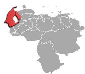 ZULIA DEPARTMENT MAP PROVINCE OF VENEZUELA 3D ISOMETRIC MAP