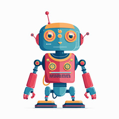 Cute robot, vector in minimalism