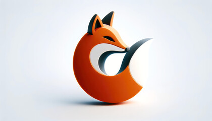 Fototapeta premium Elegant Minimalistic Watercolor Fox Symbol on White Background, Ideal for Logos and Creative Designs