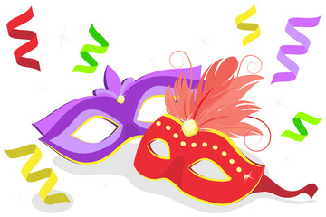 3D Isometric Flat  Illustration of Carnival Mardi Gras , Colorful Poster © TarikVision