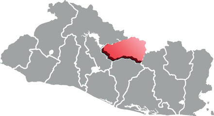 CABAÑAS DEPARTMENT MAP PROVINCE OF EL SALVADOR 3D ISOMETRIC MAP