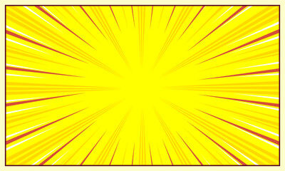 Fototapeta premium Comic zoom yellow background. cartoon illustration style