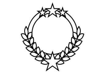 Obraz premium Icono negro de medalla o emblema.