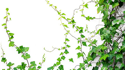 Vine plant climbing creeper border isolated on transparent background