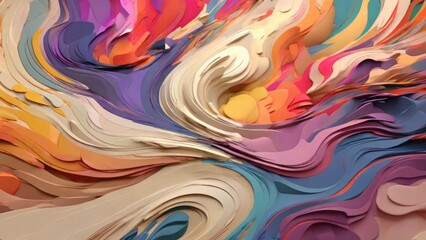 A blank canvas gradually fills with swirling colors and shapes, each representing a different emotional state. minimal 2d illustration Psychology art concept
