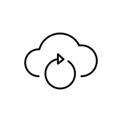 Cloud sync outline icons, minimalist vector illustration ,simple transparent graphic element .Isolated on white background