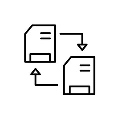 File sharing outline icons, minimalist vector illustration ,simple transparent graphic element .Isolated on white background