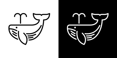 潮を吹くクジラのアイコン