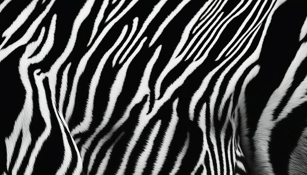 Black and white zebra skin texture background. Animal skin pattern.