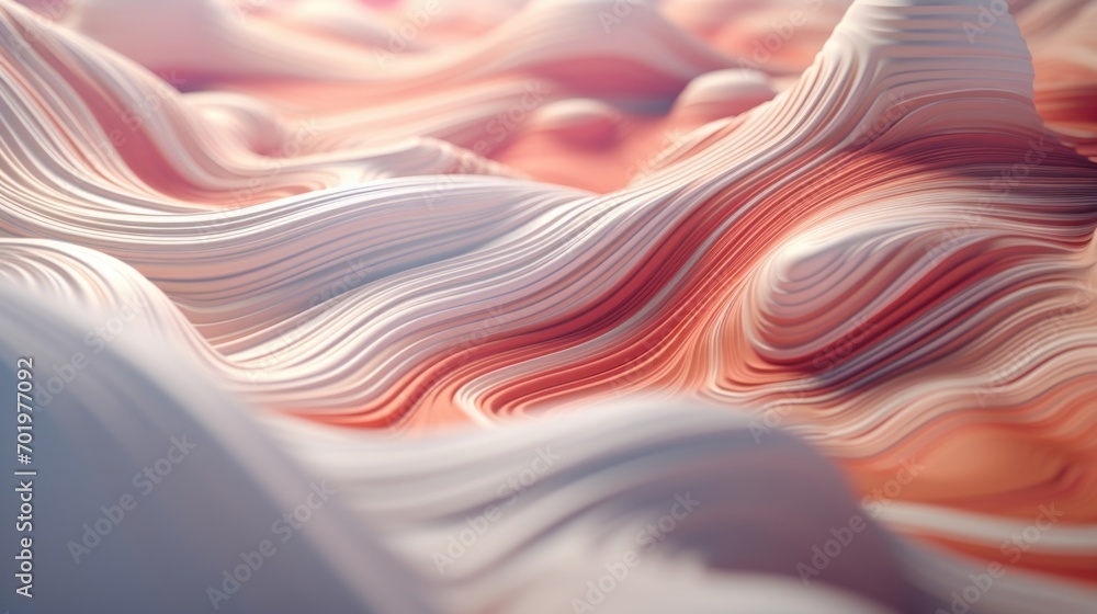 Poster layers upon layers of algorithmicallygenerated terrain create a surreal and aweinspiring landscape, 