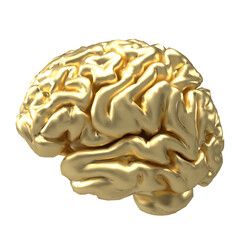 The golden brain for creative concept 3d rendering.