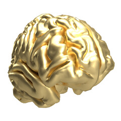 The golden brain for creative concept 3d rendering.