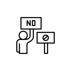 Demonstration outline icons, minimalist vector illustration ,simple transparent graphic element .Isolated on white background