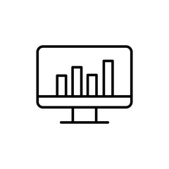 Polling chart outline icons, minimalist vector illustration ,simple transparent graphic element .Isolated on white background
