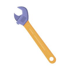 Wrench flat design illustration icon isolated by white background