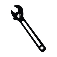 Wrench flat design illustration icon isolated by white background