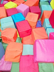Many Colorful soft big cubes background  Playground 