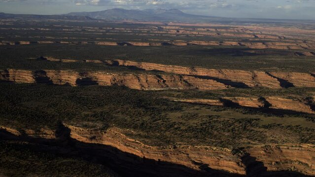 Aerial view of desert landscape 