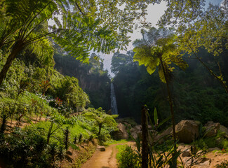 View of Coban Talun waterfall which is located in East Java, Indonesia
