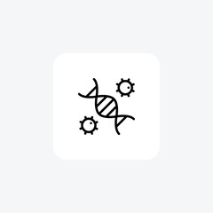 Genetic Research and DNA Analysis line icon, outline icon, vector, pixel perfect icon