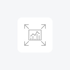 Big Data Analysis grey thinline icon, 1px stroke,  outline icon, vector, pixel perfect icon