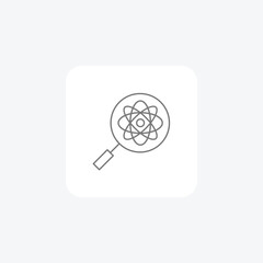 Scientific Discovery Insights grey thinline icon, 1px stroke,  outline icon, vector, pixel perfect icon