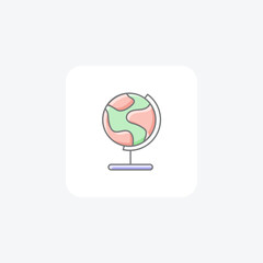 Planet Earth and Global Ecology awesome lineal color icon, color outline icon, vector, pixel perfect icon