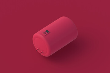 Boiler of magenta on red background. 3d render