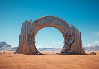 Futuristic giant gate to the future