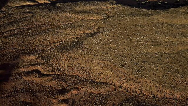 Aerial view of desert landscape