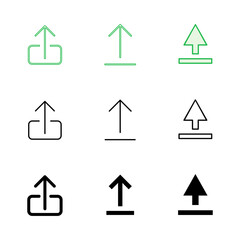 Upload icon set. load data symbol