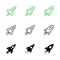 Rocket icon set. Startup icon vector.