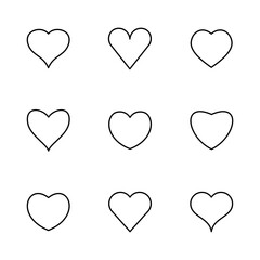 Love icon set. Heart icon vector. Like icon vector.
