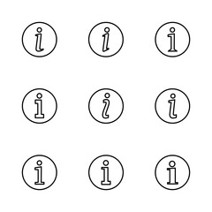 Info sign icon set. about us icon vector. Faq icon