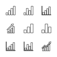 Growing graph Icon set. Chart icon. diagram icon