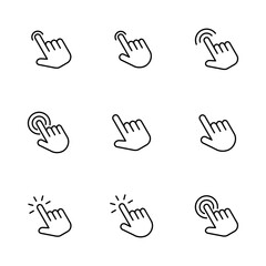 Obraz premium Hand click icon set. pointer icon vector. hand cursor icon vector