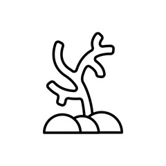 Coral reef outline icons, minimalist vector illustration ,simple transparent graphic element .Isolated on white background