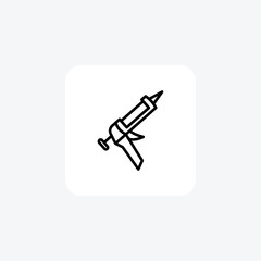Caulking Gun Tool line icon, outline icon, vector, pixel perfect icon