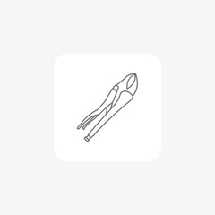 Vise-Grip Pliers grey thin line icon, 1px stroke icon, outline icon, vector, pixel perfect icon
