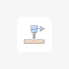 Drill Press Equipment awesome lineal color icon, color outline icon, vector, pixel perfect icon