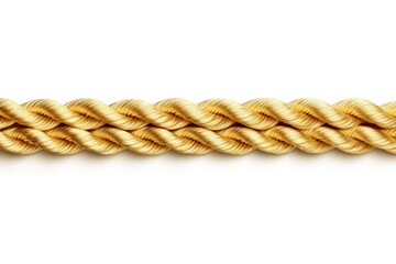 Continuous replication of a seamless golden rope on a white background