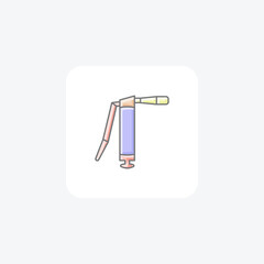 Grease Gun Equipment awesome lineal color icon, color outline icon, vector, pixel perfect icon