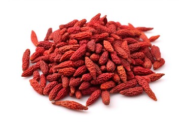 Dried sumac berry seeds Rhus isolated on white
