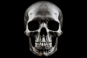 Isolated human skull on white background with clipping path - obrazy, fototapety, plakaty