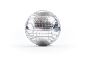 Isolated silver disco ball on white background