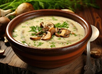 Tasty mushroom puree soup