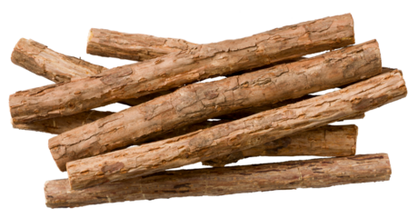 Silvervine sticks isolated on white background, top view.